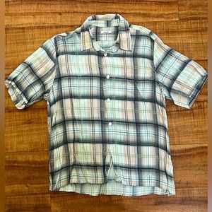 Très Bien viscose plaid short sleeve shirt